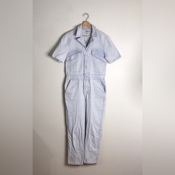 Faherty Blythe Jumpsuit Coverall Light Indigo Wash Denim size xs - Picture 3 of 14